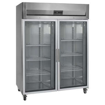 Álló üveges hűtő – 1325 L – rozsdamentes (inox)