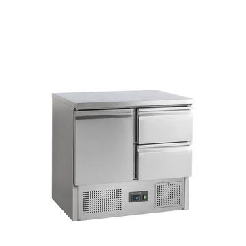 Rozsdamentes Saladette pult – 230 L – 1 ajtós 2 fiókos