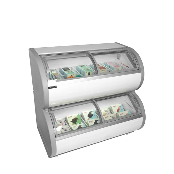 Két szintes bemutató fagyasztó – 408 L – fehér