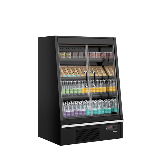 Galaxy+ Fekete Szupermarket többpolcos hűtő – 270 L – 2 ajtós