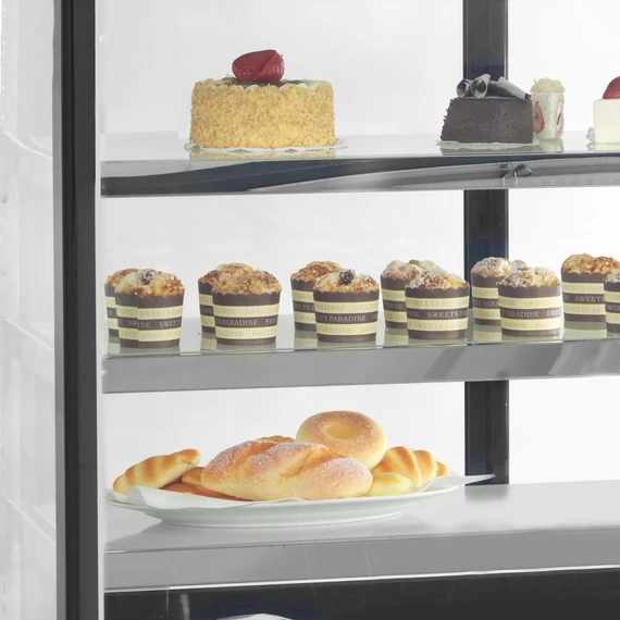 Hűtött bemutatópult – 191 L – rozsdamentes (inox)