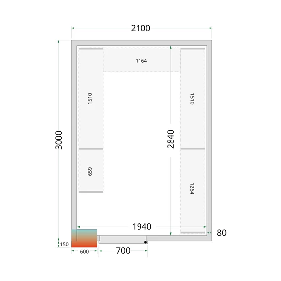 CR NF Hűtőkamra panel 80 mm – 11.24 m³