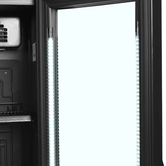 TEFCOLD FSC175H BLACK italhűtő – 116 l, 1 üvegajtó, fekete