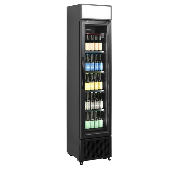 TEFCOLD FSC175H BLACK italhűtő – 116 l, 1 üvegajtó, fekete