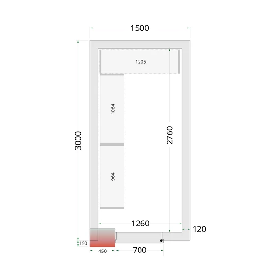 CR Hűtőkamra panel 120 mm - 6.82 m³