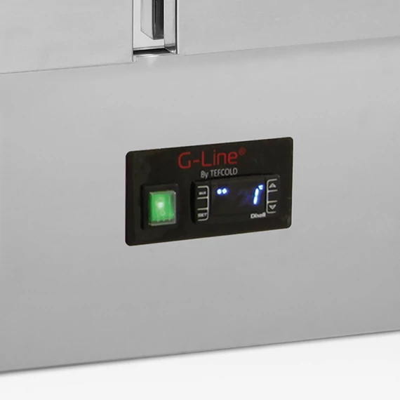 Rozsdamentes saladette pult – 3 ajtós - beépített feltéthűtővel