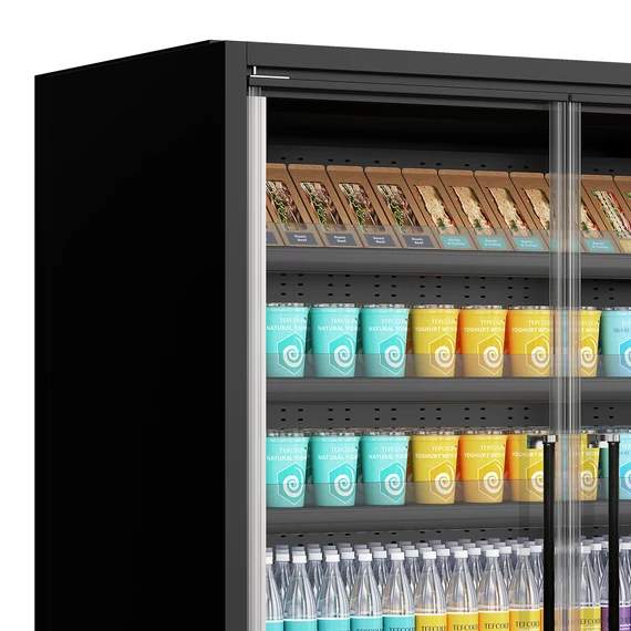 Galaxy+ Fekete Szupermarket többpolcos hűtő – 1258 L – 4 ajtós