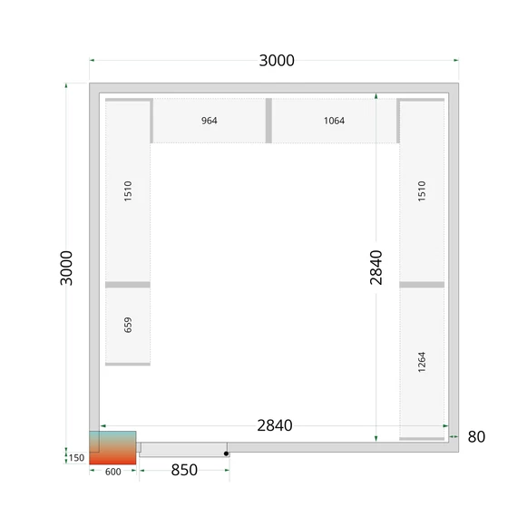 CR WD Hűtőkamra panel 80 mm – 16.45 m³