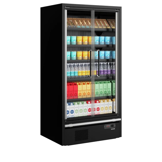 Galaxy+ Fekete Szupermarket többpolcos hűtő – 472 L – 2 ajtós