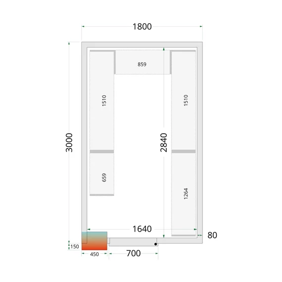 CR Hűtőkamra panel 80 mm – 12.34 m³