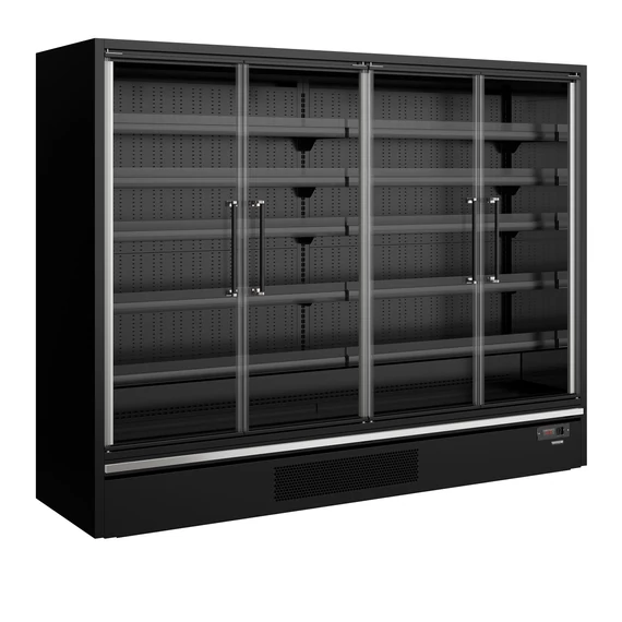 Galaxy+ Fekete Szupermarket többpolcos hűtő – 1258 L – 4 ajtós