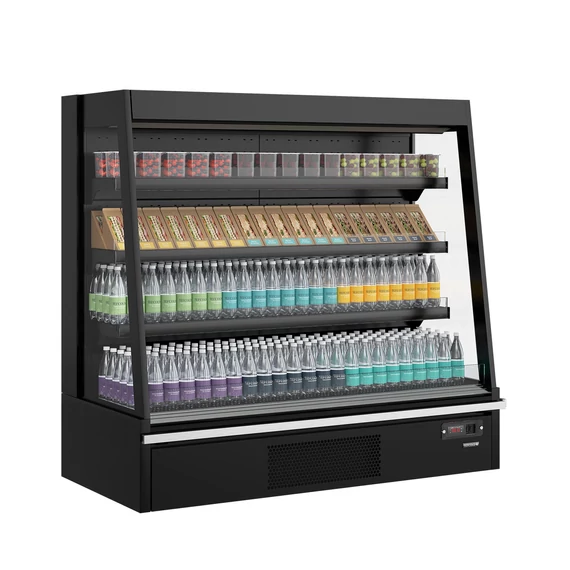 Galaxy+ Fekete HC Szupermarket többpolcos hűtő – 360 L - Éjszakai roló