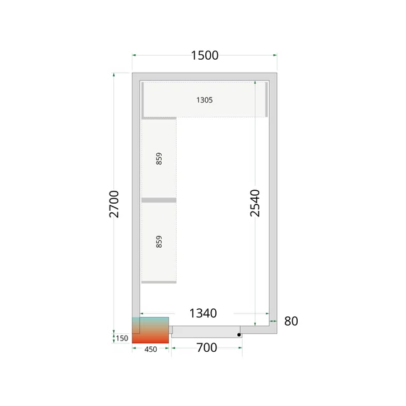 CR NF Hűtőkamra panel 80 mm – 6.94 m³