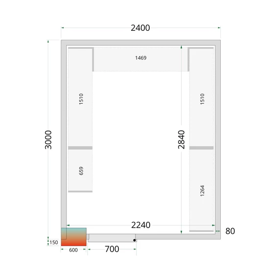 CR Hűtőkamra panel 80 mm – 12.98 m³