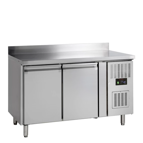 Hűtött munkaasztal – 2 ajtós, oldalsó kompresszor – rozsdamentes (inox)