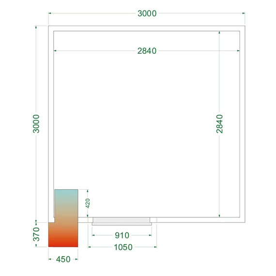 Hűtőkamra – 16.45 m³