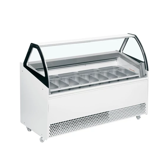Ventillációs fagyipult – 325 L – fehér - 13 tégely