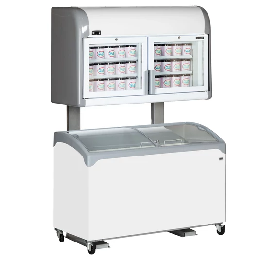 Mini Fali fagyasztó – 170 L – 2 önzáródó, fűtött üvegajtó