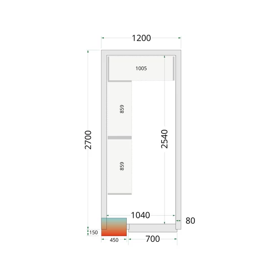 CR NF Hűtőkamra panel 80 mm – 5.39 m³
