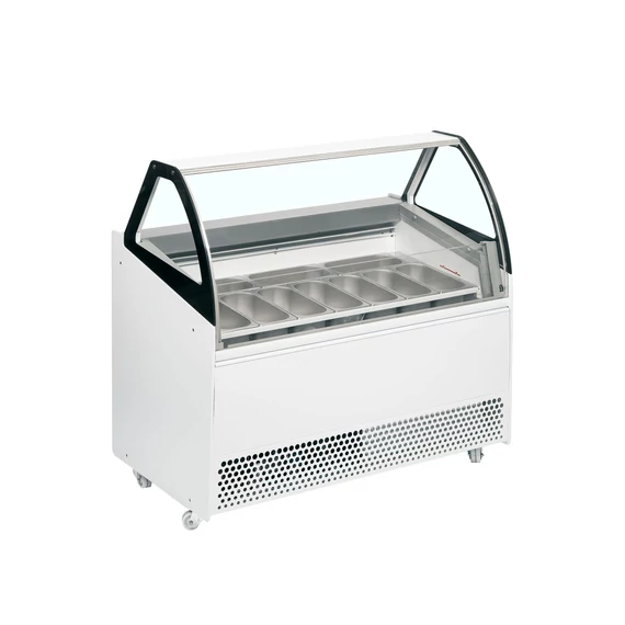 Ventillációs fagyipult – 255 L – fehér - 10 tégely