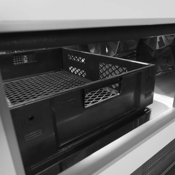 Csemegepult – 469 L – Szürke külső, rozsdamentes (inox) belső