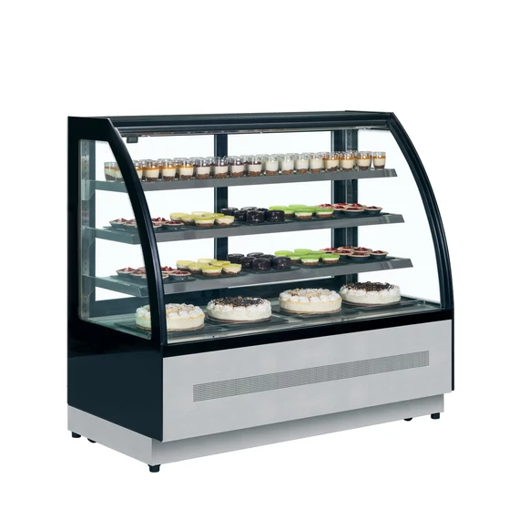 Hűtött bemutatópult – 277 L – rozsdamentes (inox)