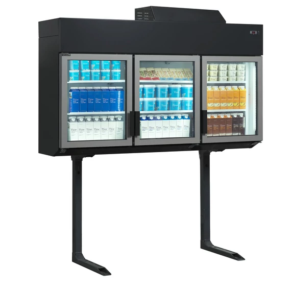 Fali fagyasztó/hűtő – 628 L – 4 önzáródó, fűtött üvegajtó