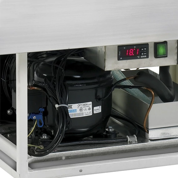 Rozsdamentes statikus hűtésű medence – 166 L – beépíthető