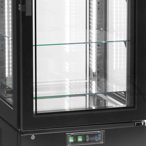 Hűtött bemutató vitrin (hűtés ) – 248 L – rozsdamentes (inox)