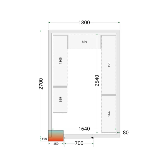 CR NF Hűtőkamra panel 80 mm – 8.5 m³