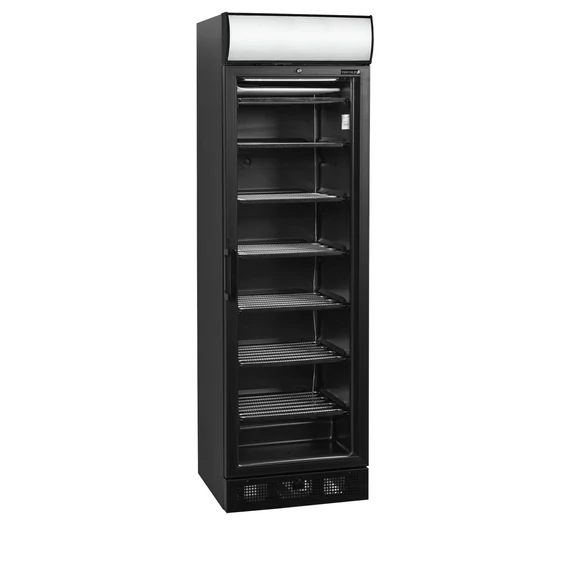 Fekete bemutató fagyasztó, reklámfelülettel – 270 L