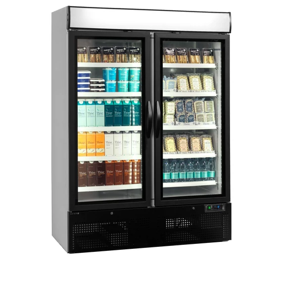 Kétajtós bemutató hűtő – 1079 L –  reklámfelülettel