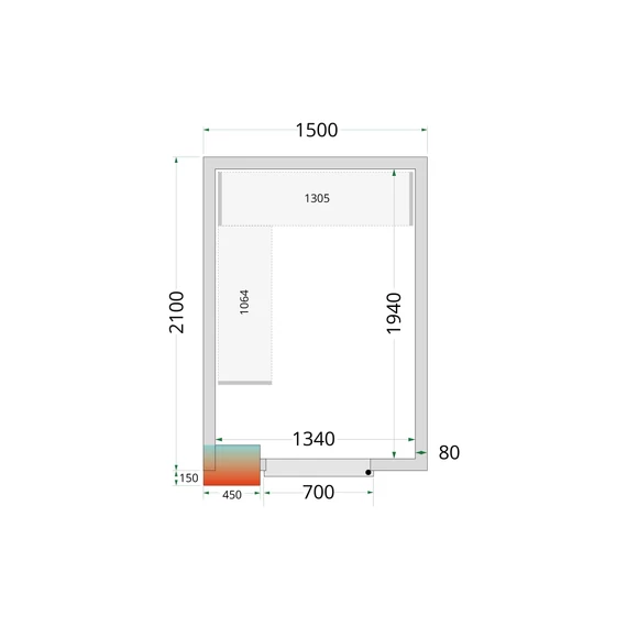 CR NF Hűtőkamra panel 80 mm – 5.3 m³