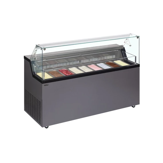 Statikus Fagyipult  – 306 L – rozsdamentes (inox) - 9 tégely
