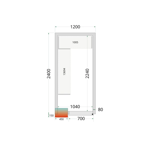 CR NF Hűtőkamra panel 80 mm – 4.75 m³