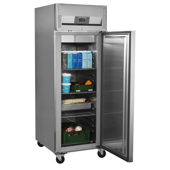 Álló hűtő – 408 L – rozsdamentes (inox)