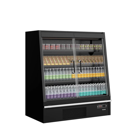 Galaxy+ Fekete Szupermarket többpolcos hűtő – 360 L – 2 ajtós