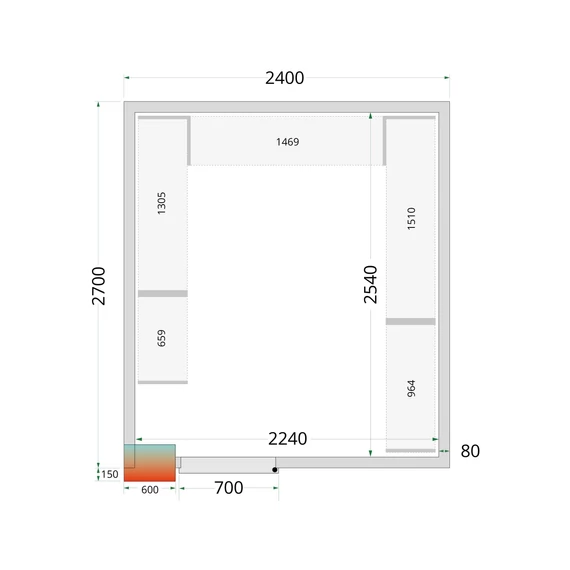 CR NF Hűtőkamra panel 80 mm – 11.6 m³