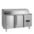 Rozsdamentes hűtött munkaasztal, beépített feltéthűtővel - 2 ajtós