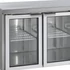 Rozsdamentes hűtött munkaasztal, 3 üveg ajtós - oldalsó kompresszor
