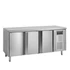 Rozsdamentes hűtött munkaasztal, 3 ajtós - oldalsó kompresszor