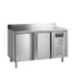 Rozsdamentes mélyhűtött munkaasztal, 2 ajtós - oldalsó kompresszor